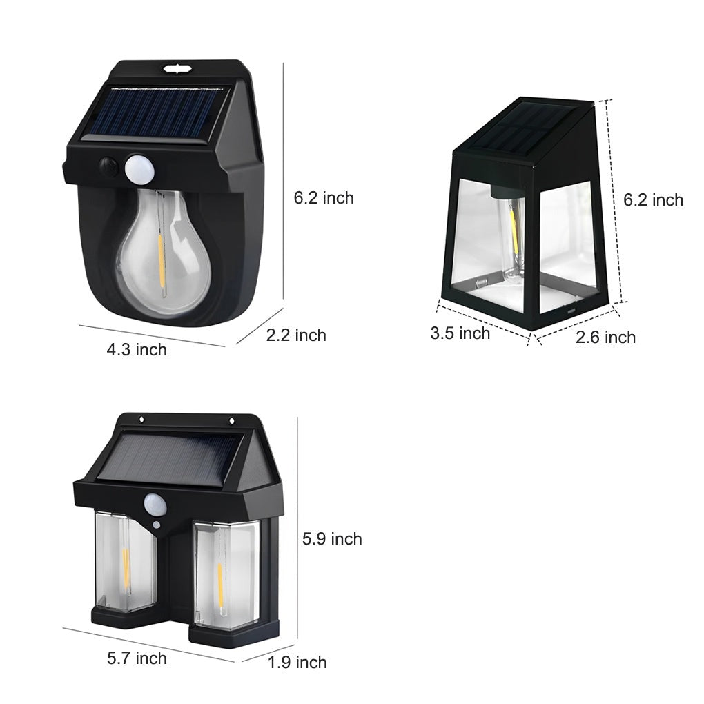 Waterproof Bulb Intelligent Three Modes Modern Solar Wall Lights