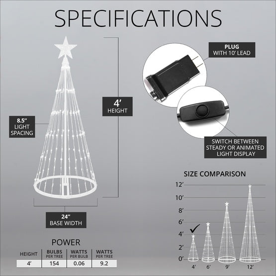 Arbre de Noël d'extérieur à diodes animées